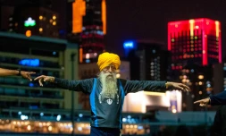 Fauja Singh, ici en 2013 au marathon de Hongkong, est mort dans un accident.