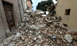 Destruction à Camerino, en Italie, après le séisme, le 28 octobre 2016