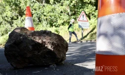 Éboulis sur la route de la Montagne 