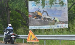 ContrĂ´le de poids lourds Police sur la route du littoral