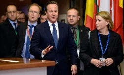 Le Premier ministre britannique David Cameron au sommet de l'UE à Bruxelles, le 19 février 2016