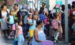 Rentrée scolaire 2018 école élémentaire Eugène Dayot Rivière des Galets, au Port