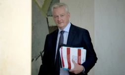 Bruno Le Maire, à la sortie de l'Elysée, le 26 juin 2024 à Paris ( AFP / Bertrand GUAY )