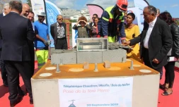 Téléphérique urbain, pose de la première pierre, chantier, Saint-Denis