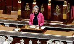 La Première ministre Elisabeth lors des débats sur le budget de la Sécurité sociale à l'Assemblée nationale, le 30 octobre 2023 à Paris ( AFP / Geoffroy Van der Hasselt )