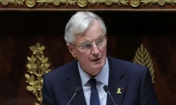 Le Premier ministre Michel Barnier le 8 octobre 2024 à l'Assemblée nationale à Paris ( AFP / Thomas SAMSON )
