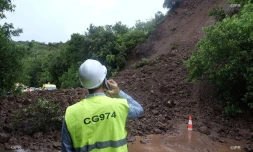 Route montagne éboulement 
