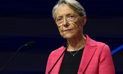 La Première ministre Elisabeth Borne lors du Conseil national du parti présidentiel Renaissance, le 15 avril 2023 à Paris