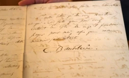 Extrait de la lettre d'adieux de Charles Baudelaire, lors d'une vente aux enchères, à Paris, le 25 octobre 2018
