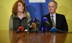 La procureure de Créteil Laure Beccuau et le directeur adjoint de la police judiciaire régionale, Philippe Bugeaud, en conférence de presse, le 4 janvier 2020 au Palais de justice de Créteil