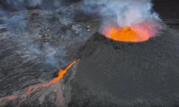 image vidéo du volcan, 24e jour d'éruption