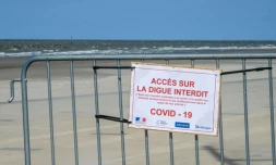 AccĂšs interdit Ă la plage de Bray, dans le Nord, lors du premier confionement en mai 2020