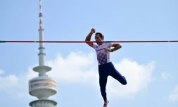Le perchiste français Renaud Lavillenie lors des champions d'Europe d'athlétisme à Munich, le 18 août 2022
