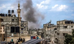 Bombardement israélien sur Rafah, dans le sud de la bande de Gaza, le 24 mars 2024