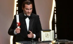 Joaquin Phoenix L'Américain Joaquin Phoenix prix d'interprétation masculine du 70è Festival de Cannes pour sa performance dans "You Were Never Really Here", le 28 mai 201