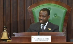 Le président de l'Assemblée nationale ivoirienne et ex-chef de la rébellion Guillaume Soro, le 10 janvier 2017 à Abidjan 
