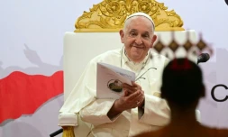 Le pape François rencontre des jeunes au Centro de Convercoies à Dili, au Timor oriental, le 11 septembre 2024