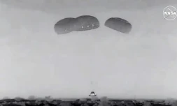 Image tirée d'une vidéo de la NASA montrant l'atterrissage de la capsule spatiale Starliner de Boeing sur le site de White Sands Space Harbor, à White Sands, le 6 septembre 2024 au Nouveau-Mexique