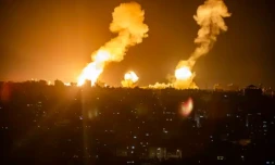 Frappes israéliennes sur la bande de Gaza, le 7 avril 2023 ( AFP / - )