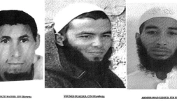 Les photos, non datées, de trois suspects arrêtés à Marrakech (centre) après le meurtre de deux randonneuses scandinaves dans le sud du Maroc. Photos transmises par la police marocaine le 20 décembre 2018