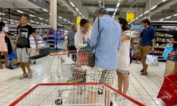 Distances en grande surface, supermarchés, coronavirus, covid-19, confinement
