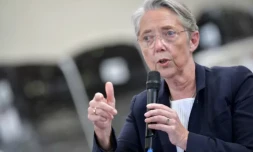 La Première ministre Elisabeth Borne, à Laval dans l'ouest de la France, le 1er juin 2023 ( AFP / JEAN-FRANCOIS MONIER )