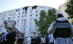 L'immeuble oĂč un incendie Ă fait sept morts, Ă Nice, le 18 juillet 2024 ( AFP / Valery HACHE )