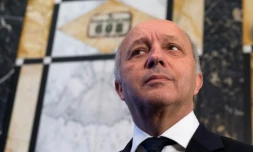 Le ministre des Affaires étrangères Laurent Fabius à Vienne le 14 novembre 2015