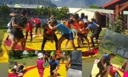 Le club de lutte de Saint-Joseph organsait des séances de sport à Mafate.
