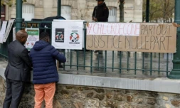Manifestation en soutien aux victimes du chlordécone aux Antilles, le 28 octobre 2023, à Paris ( AFP / Geoffroy Van der Hasselt )