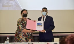 Frédérique Vidal en visite à l'université pour la signature du contrat d'établissement