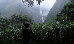 Des cascades à Salazie durant le passage d\'Ava