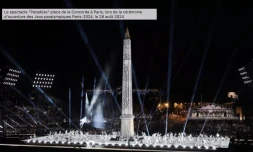   Le spectacle "Paradoxe" place de la Concorde à Paris, lors de la cérémonie d'ouverture des Jeux paralympiques Paris-2024, le 28 août 2024   Le spectacle "Paradoxe" place de la Concorde à Paris, lors de la cérémonie d'ouverture des Jeux paralympiques Paris-2024, le 28 août 2024 AFP Bertrand GUAY