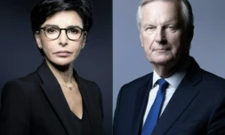 Combinaison d'images créée le 18 juillet 2025 de Rachida Dati, à Paris le 25 novembre 2019 et de Michel Barnier, à Paris le 11 mai 2021 ( AFP / JOEL SAGET )