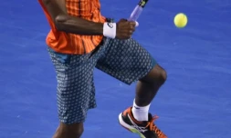 Le Français Gaël Monfils pendant son quart de finale d'Open d'Australie contre le Canadien Milos Raonic, le 27 janvier 2016 à Melbourne