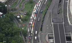 Convoi poids lourds route Littoral 