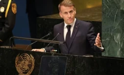 Emmanuel Macron lors de son discours Ă l'ONU, Ă New York, le 22 septembre 2026