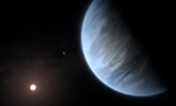 Vue d'artiste de l'exoplanète K2-18b, publiée par ESA/Hubble le 11 septembre 2019 ( ESA/Hubble / M. KORNMESSER )