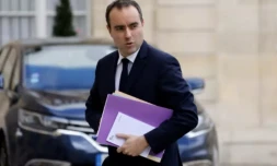 Le ministre français des Armées, Sébastien Lecornu, arrive à l'Elysée, le 27 mars 2023 ( AFP / Ludovic MARIN )