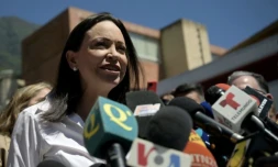 La cheffe de l'opposition, Maria Corina Machado, à Caracas le 29 janvier 2024 ( La cheffe de l'opposition, Maria Corina Machado, à Caracas le 29 janvier 2024 ( AFP / Federico Parra )AFP / Federico Parra )