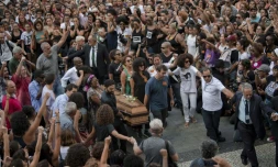 Funérailles de Marielle Franco , conseillère municipale assassinée à Rio de Janeiro, le 15 mars 2018
