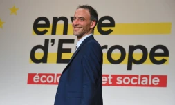 Raphaël Glucksmann, chef de file de la liste "Envie d'Europe écologique et sociale" (PS, Place publique, Nouvelle Donne, PRG) en meeting à Bordeaux le 2 mai 2019