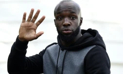 Le milieu de terrain de l'équipe de France et de l'OM Lassana Diarra à Clairefontaine, le 9 novembre 2015