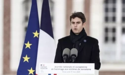 Le Premier ministre Gabriel Attal lors de la cérémonie d'hommage annuel aux victimes du terrorisme, à Arras, dans le Pas-de-Calais, le 11 mars 2024 ( POOL / Sameer Al-Doumy )