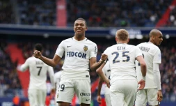 L'attaquant de Monaco Kylian Mbappé, auteur d'un doublé face à Caen au stade Michel d'Ornano, le 19 mars 2017 