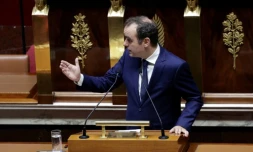 Le Premier ministre Sébastien Lecornu s'adresse aux députés à l'Assemblée nationale, le 14 octobre 2025 à Paris