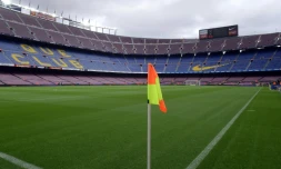 Le Camp Nou, stade du FC Barcelone, vide aprÚs l'annulation d'un match de Championnat d'Espagne entre le Barça et Las Palmas le 1er octobre 2017