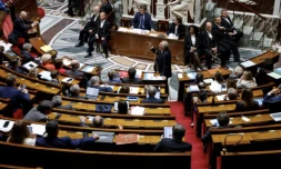 L'Assemblée Nationale pendant un discours du premier ministre François Bayrou, à Paris, le 29 avril 2025 ( AFP / Ludovic MARIN )