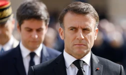 Emmanuel Macron avec le premier ministre, Gabriel Attal, Ă Paris, le 20 mars 2024