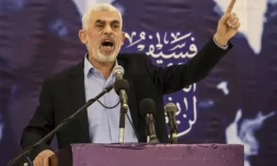 Le nouveau chef du Hamas Yahya Sinouar, le 30 avril 2022 à Gaza ( AFP / Mahmud HAMS )